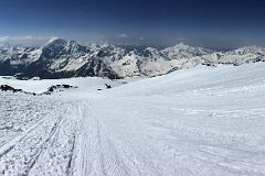 05A Panoramic View Of Mounts Kavkaza, Donguz-Orun, Cheget, Shdavleri On Climb To Pastukhov Rocks On The Mount Elbrus Climb